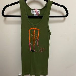 SOLD NWOT LF Stitched Cowboy Boot Tank